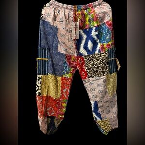 #92 NWT 100% cotton patchwork jogger bottom pants